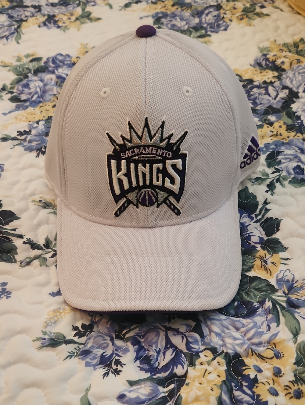 adidas White and Purple Sacramento Kings Hat